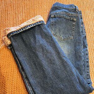 Vintage Eddie Bauer Inside Patterned Jeans